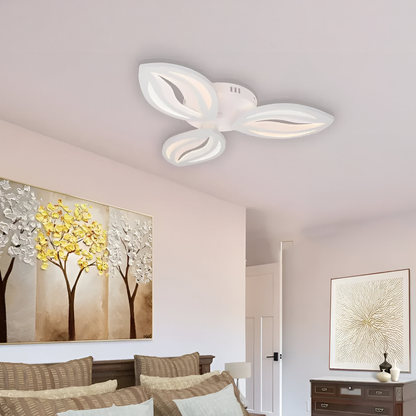 Lustre LED avec télécommande ORCHID 40W, 3 Pétales, Lumière Froide/Chaude/Neutre, Dimmable, Blanc