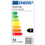 Lustre LED suspendu avec télécommande RIMINI 52W, 3 Éléments, Lumière Froide/Chaude/Neutre, Dimmable, Doré