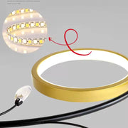 KARINA Lustre LED avec télécommande, 31 W, 6 éléments, lumière chaude/froide/neutre, variable, doré