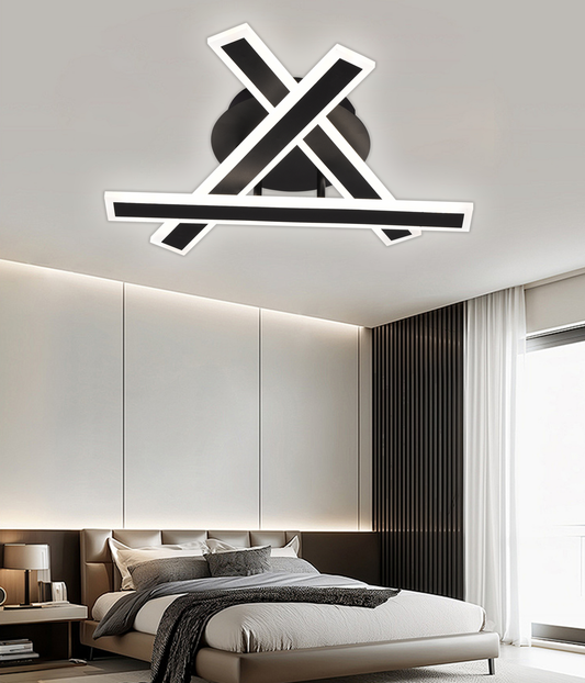 Lustre LED avec télécommande LT755/3BK, 62,2W, 40*5,5*10, IP20, lumière froide/chaude/neutre, variable, noir, fer, plexiglas