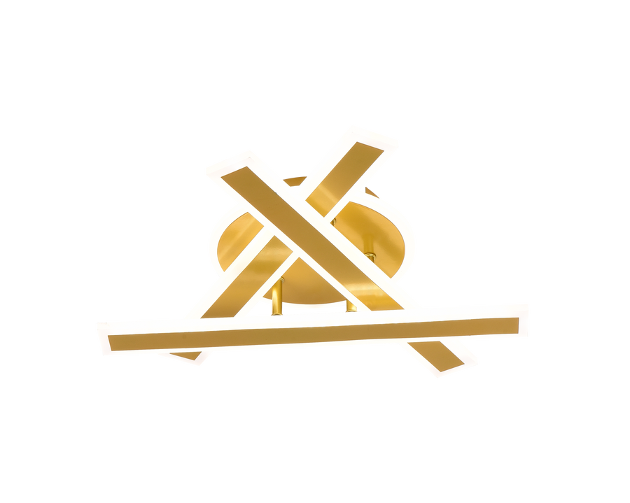 Lustre LED avec télécommande LT755/3GD, 62,2W, 40*5,5*10, IP20, lumière froide/chaude/neutre, variable, or, fer, plexiglas