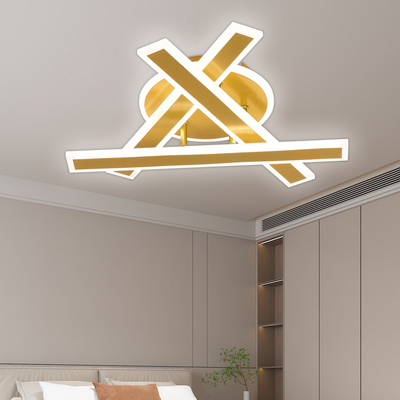 Lustre LED avec télécommande LT755/3GD, 62,2W, 40*5,5*10, IP20, lumière froide/chaude/neutre, variable, or, fer, plexiglas