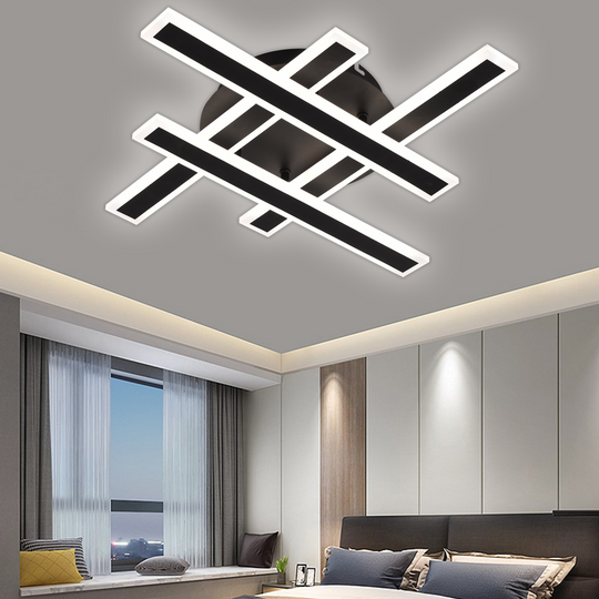 Lustre LED avec télécommande ZYRON Magno, 80W, 4 éléments, lumière froide/chaude/neutre, variable, noir, métal, plexiglas Lustres LED avec télécommande Default Title Alessandro Design