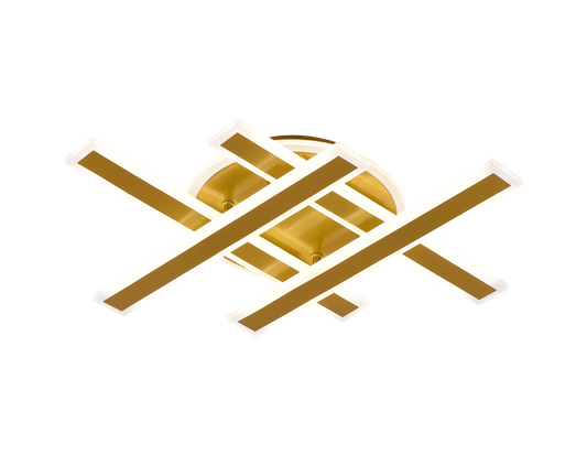 Lustre LED avec télécommande LT755/4GD, 85W, 46*5,5*7,5, IP20, lumière froide/chaude/neutre, variable, or, fer, plexiglas