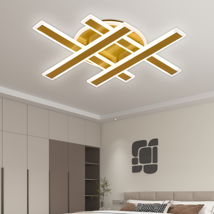 Lustra LED cu Telecomanda ZYRON Magno , 79W, 46x5.5x7.5, IP20, Lumina Rece/Calda/Neutra, Dimabila, Auriu, Metal, Plexiglas Lustre LED cu Telecomanda Default Title Alessandro Design
