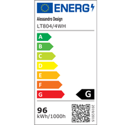 Lustre LED avec télécommande SUSAN 96W, 4 carrés, Lumière Froide/Chaude/Neutre, Dimmable, Blanc