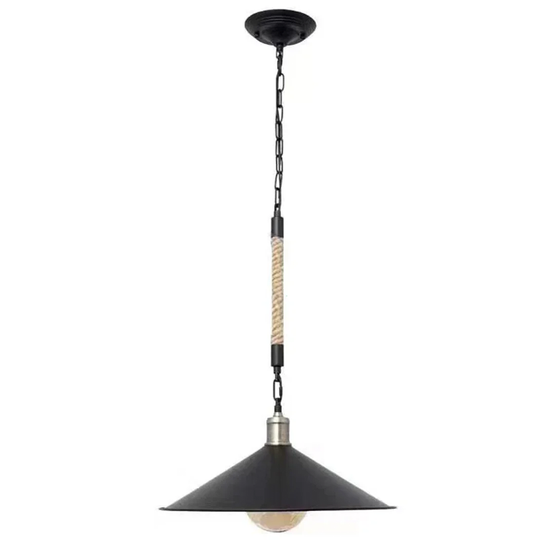 Lustre à cordes LV570/1BK, 1xE27, diamètre 26,5 cm, hauteur 11 cm, IP20, marron, noir, métal et lustres vintage à cordes Titre par défaut Alessandro Design