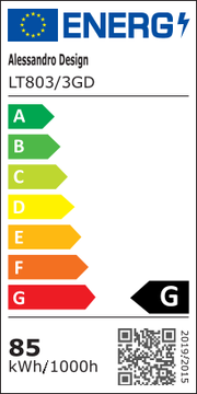 Lustre LED suspendu avec télécommande ELIZABETH, 85W, 3 Cercles, Lumière Froid/Chaud/Neutre, Dimmable, Or Brillant, Hauteur Réglable