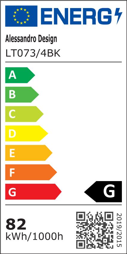 Lustre LED avec télécommande et cristal NOVA ROTONDA RGB 82W, 4 Cercles, Lumière Froide/Chaude/Neutre, Dimmable, Noir