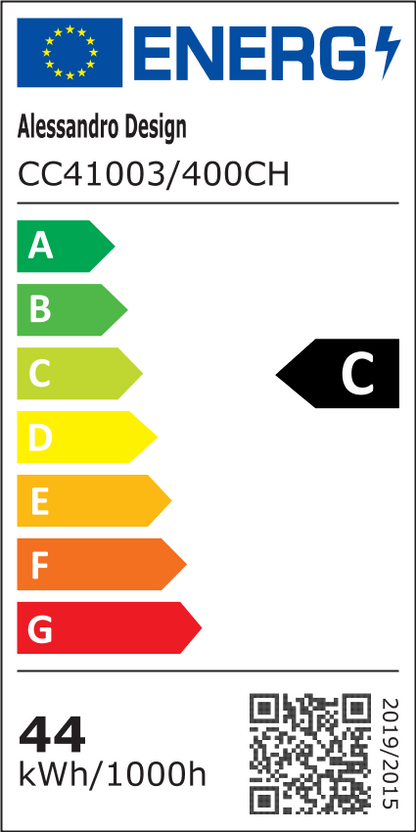 Lustre LED avec télécommande, 76W, ROYALE Nobile, diamètre 40 cm, hauteur 120 cm, lumière froide/neutre/chaude, variable, argent, cristal, acier