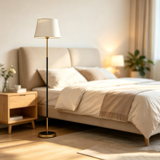 Lampe Semey, 1 x E27, Métal, Blanc et Or