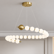 Aurelia Lustre suspendu LED en acrylique 41 W avec télécommande, variable, 3000 K/4000 K/6000 K, doré, métal et acrylique