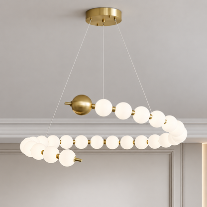 Aurelia Lustre suspendu LED en acrylique 41 W avec télécommande, variable, 3000 K/4000 K/6000 K, doré, métal et acrylique