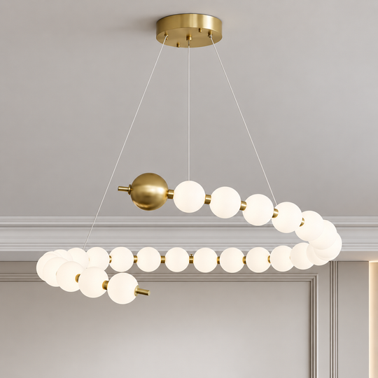 Aurelia Lustre suspendu LED en acrylique 41 W avec télécommande, variable, 3000 K/4000 K/6000 K, doré, métal et acrylique