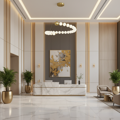 Lustre suspendu LED Aurelia 41 W en acrylique avec télécommande, variable, 3000 K/4000 K/6000 K, lustres LED dorés, en métal et acrylique avec télécommande Titre par défaut Alessandro Design