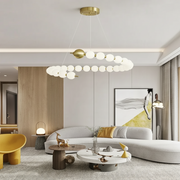 Lustre suspendu LED Aurelia 41 W en acrylique avec télécommande, variable, 3000 K/4000 K/6000 K, lustres LED dorés, en métal et acrylique avec télécommande Titre par défaut Alessandro Design