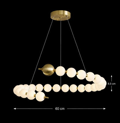 Aurelia Lustre suspendu LED en acrylique 41 W avec télécommande, variable, 3000 K/4000 K/6000 K, doré, métal et acrylique