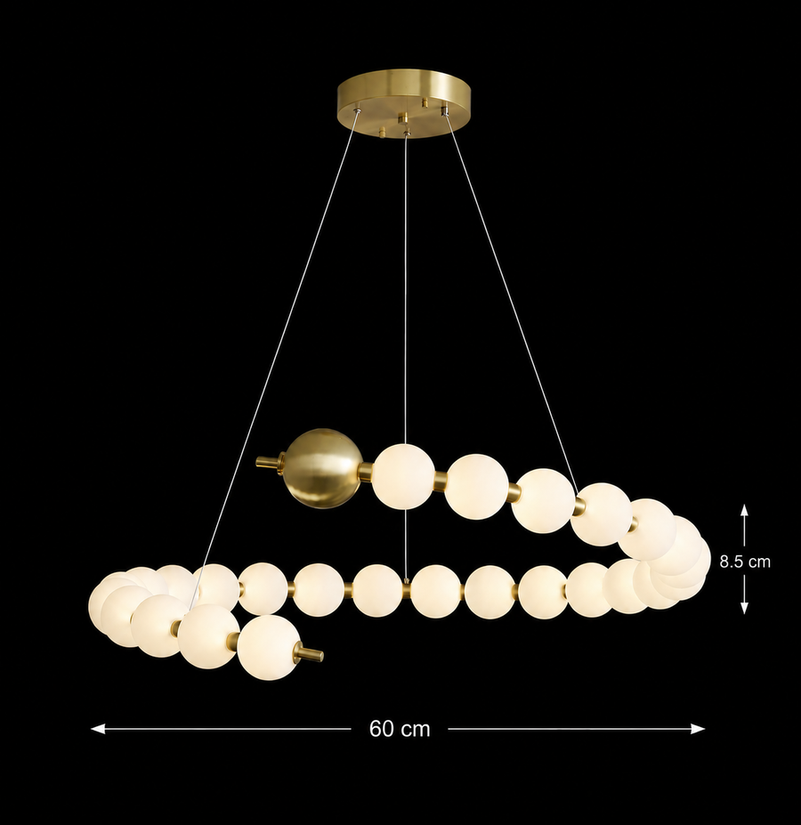 Aurelia Lustre suspendu LED en acrylique 41 W avec télécommande, variable, 3000 K/4000 K/6000 K, doré, métal et acrylique