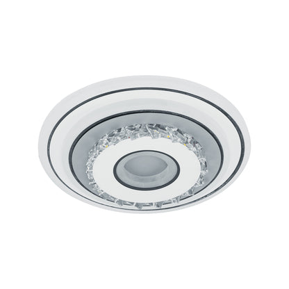 Lustre LED en cristal MITA 28W, Diamètre 20cm, Rond, Lumière Froide/Chaude/Neutre, Blanc