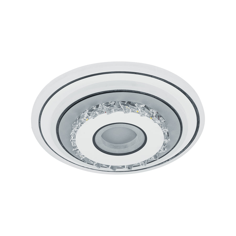 Lustre LED en cristal MITA 28W, Diamètre 20cm, Rond, Lumière Froide/Chaude/Neutre, Blanc