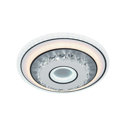 Lustre LED en cristal MITA 28W, Diamètre 20cm, Rond, Lumière Froide/Chaude/Neutre, Blanc