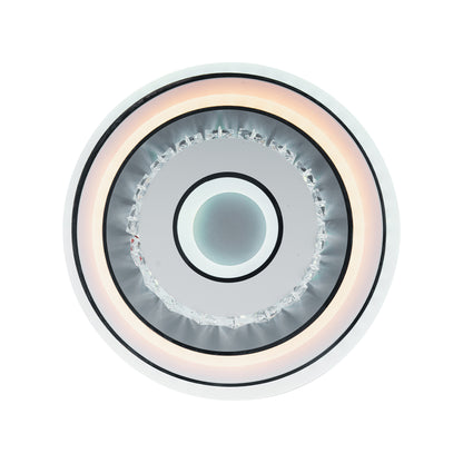 Lustre LED en cristal MITA 28W, Diamètre 20cm, Rond, Lumière Froide/Chaude/Neutre, Blanc