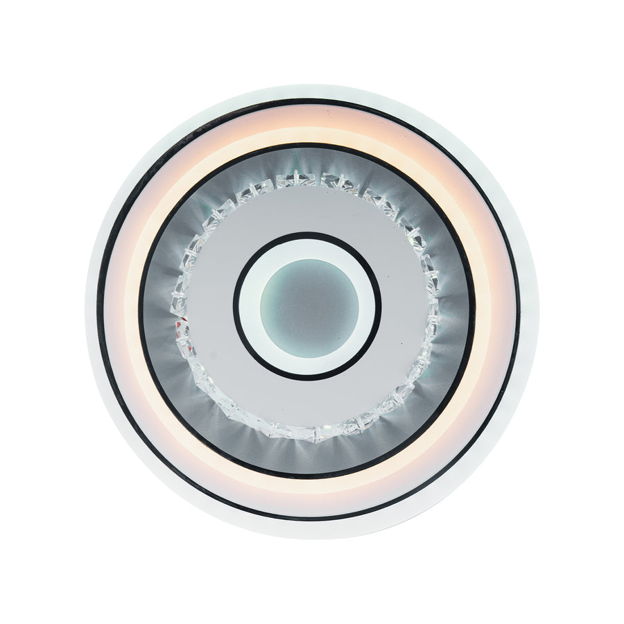 Lustre LED en cristal MITA 28W, Diamètre 20cm, Rond, Lumière Froide/Chaude/Neutre, Blanc