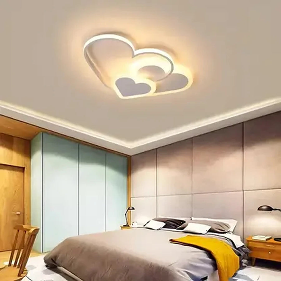 Lustre LED avec télécommande AMI 50W, 3 Coeurs, Lumière Froide/Chaude/Neutre, Dimmable, Blanc