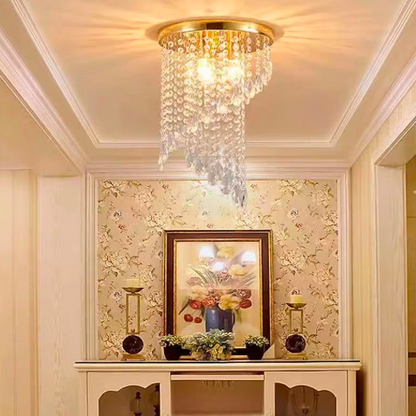 Lustre en cristal LINDERHOF Petito, diamètre 30 cm, 2xE14, lustres et cristaux LED dorés brillants Titre par défaut Alessandro Design
