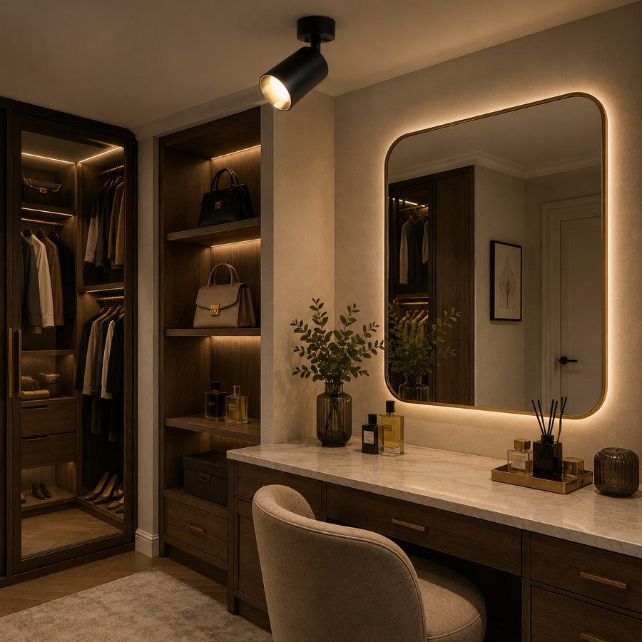 Lustre Joom avec projecteur linéaire 2XGU10 Noir