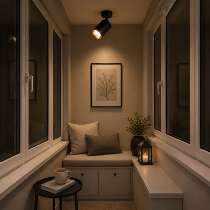 Lustre Joom avec projecteur linéaire 2XGU10 Noir