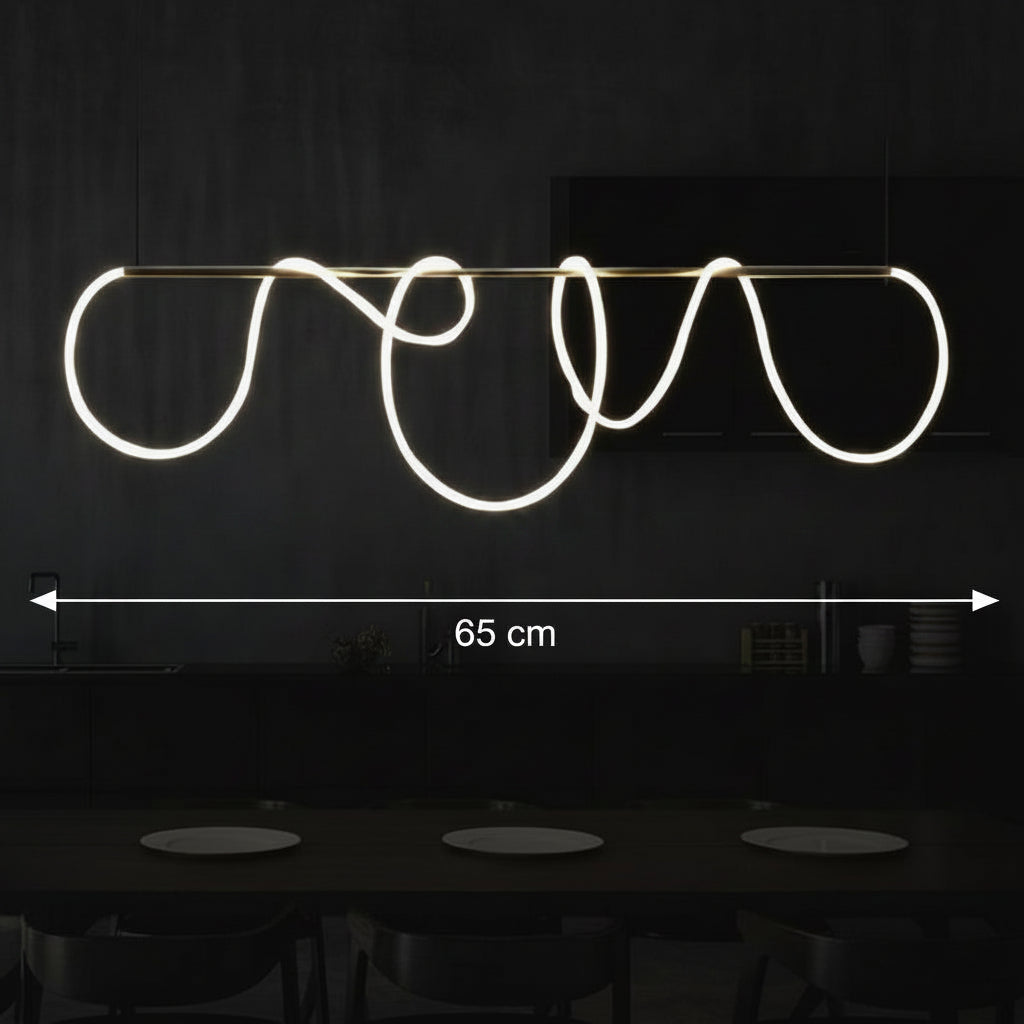 DIVINO Lustre LED avec Tube Flexible en Silicone - 62W, Lumière Réglable, Lustres Modernes Dorés Titre par Défaut Alessandro Design