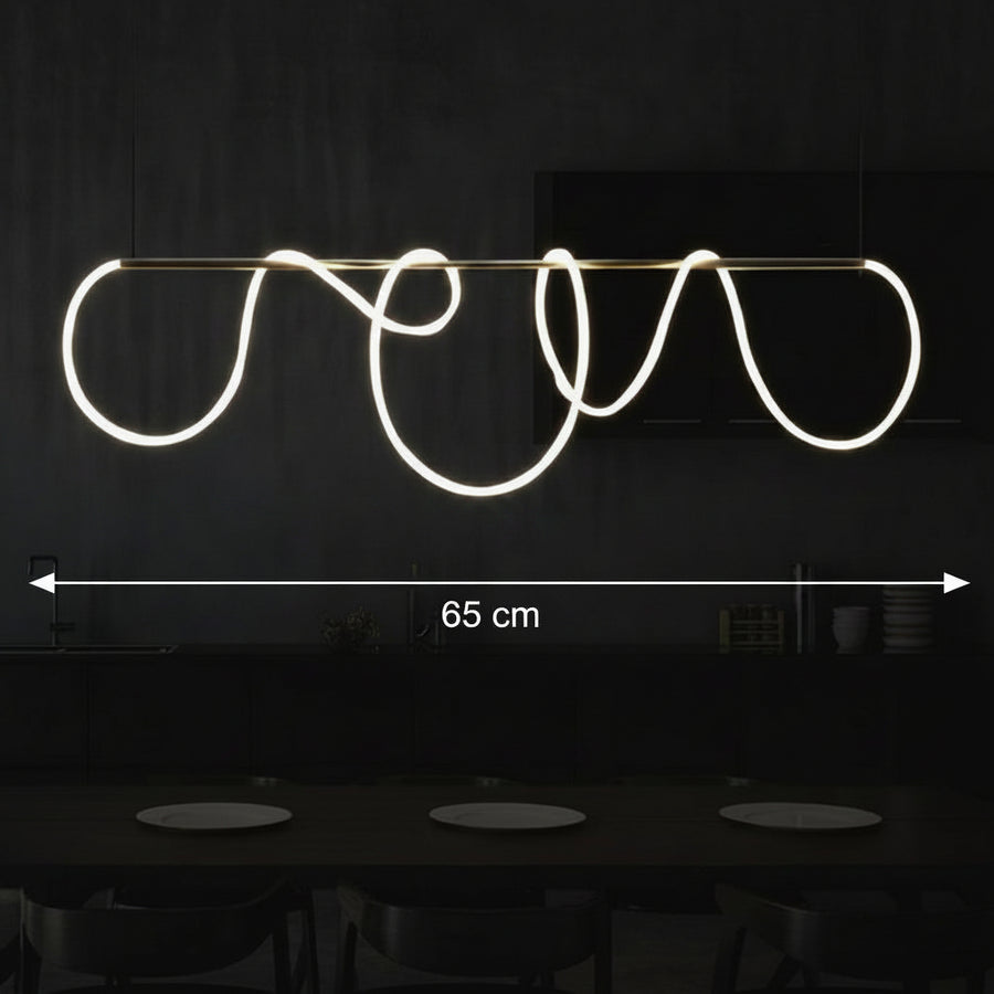 DIVINO Lustre LED avec Tube Flexible en Silicone - 62W, Lumière Réglable, Lustres Modernes Dorés Titre par Défaut Alessandro Design