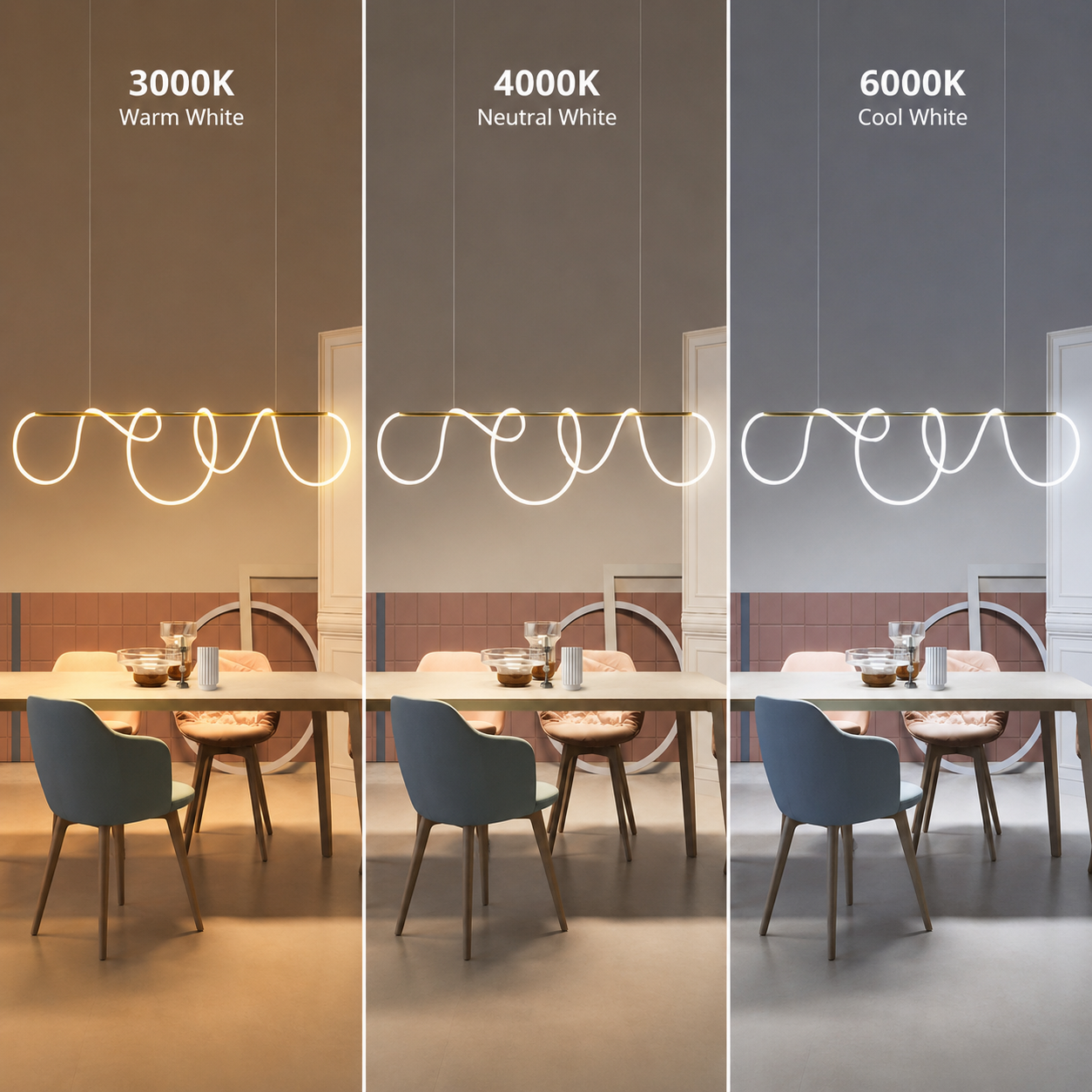 DIVINO Lustre LED avec Tube Flexible en Silicone – 62W, Lumière Orientable, Lustres Modernes Dorés Titre par Défaut Alessandro Design
