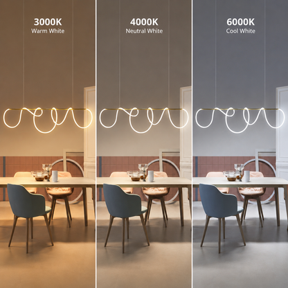 DIVINO Lustre LED avec Tube Flexible en Silicone – 62W, Lumière Orientable, Lustres Modernes Dorés Titre par Défaut Alessandro Design