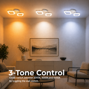 Lustre LED ERIKA 11W, 2 Carrés, Lumière Neutre, Blanc