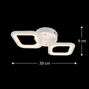 Lustre LED ERIKA 11W, 2 Carrés, Lumière Neutre, Blanc