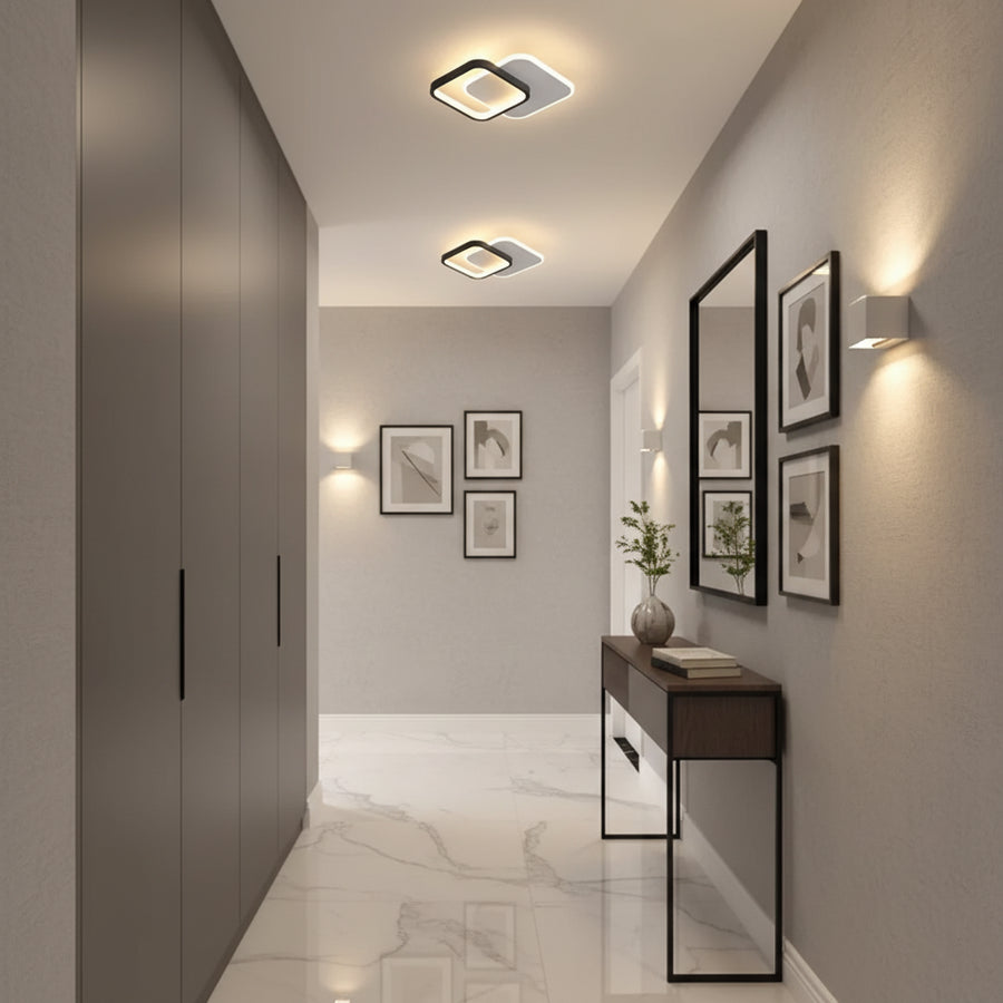 Lustre LED MARCELO 30W, Lumière Froide/Chaude/Neutre Noir Blanc