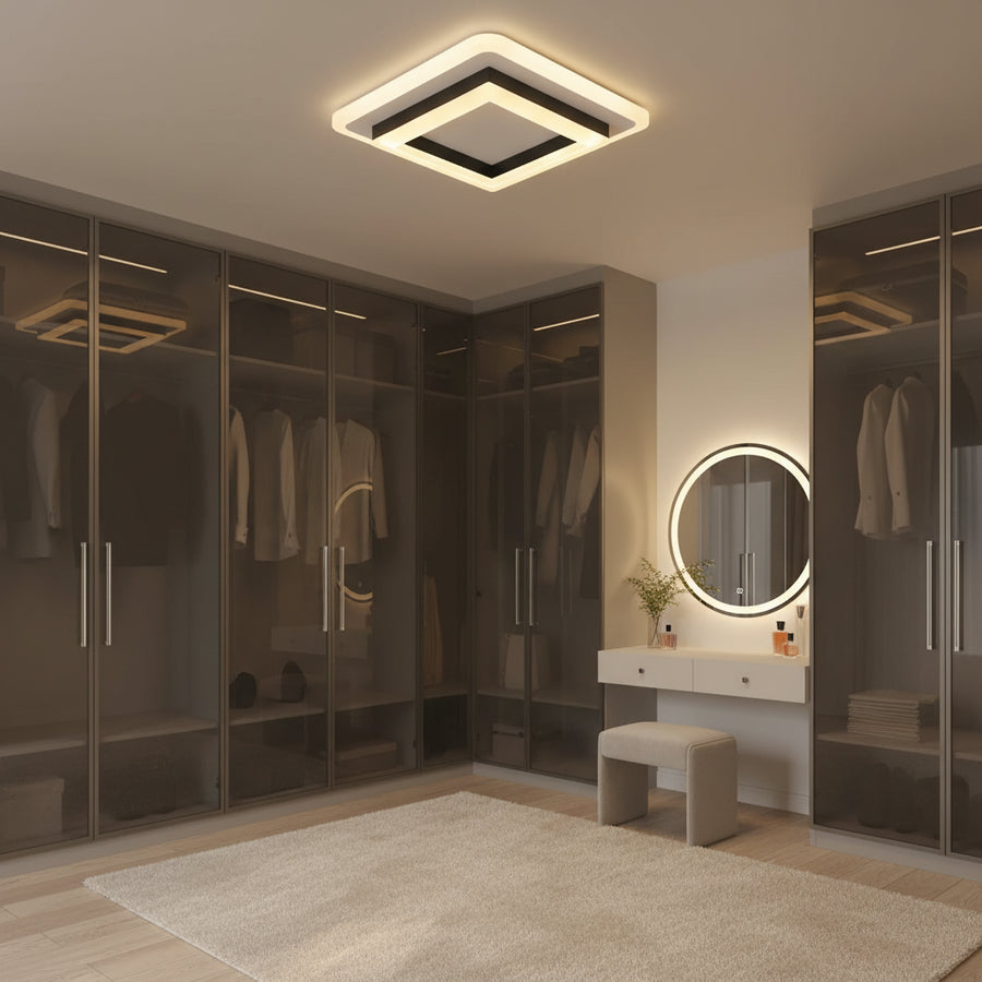 Lustre LED MODERNE 25W, Dimensions 19,5x19,5 cm, Carré, Lumière Froid/Chaud/Neutre, Lustres LED Noirs Titre par défaut Alessandro Design