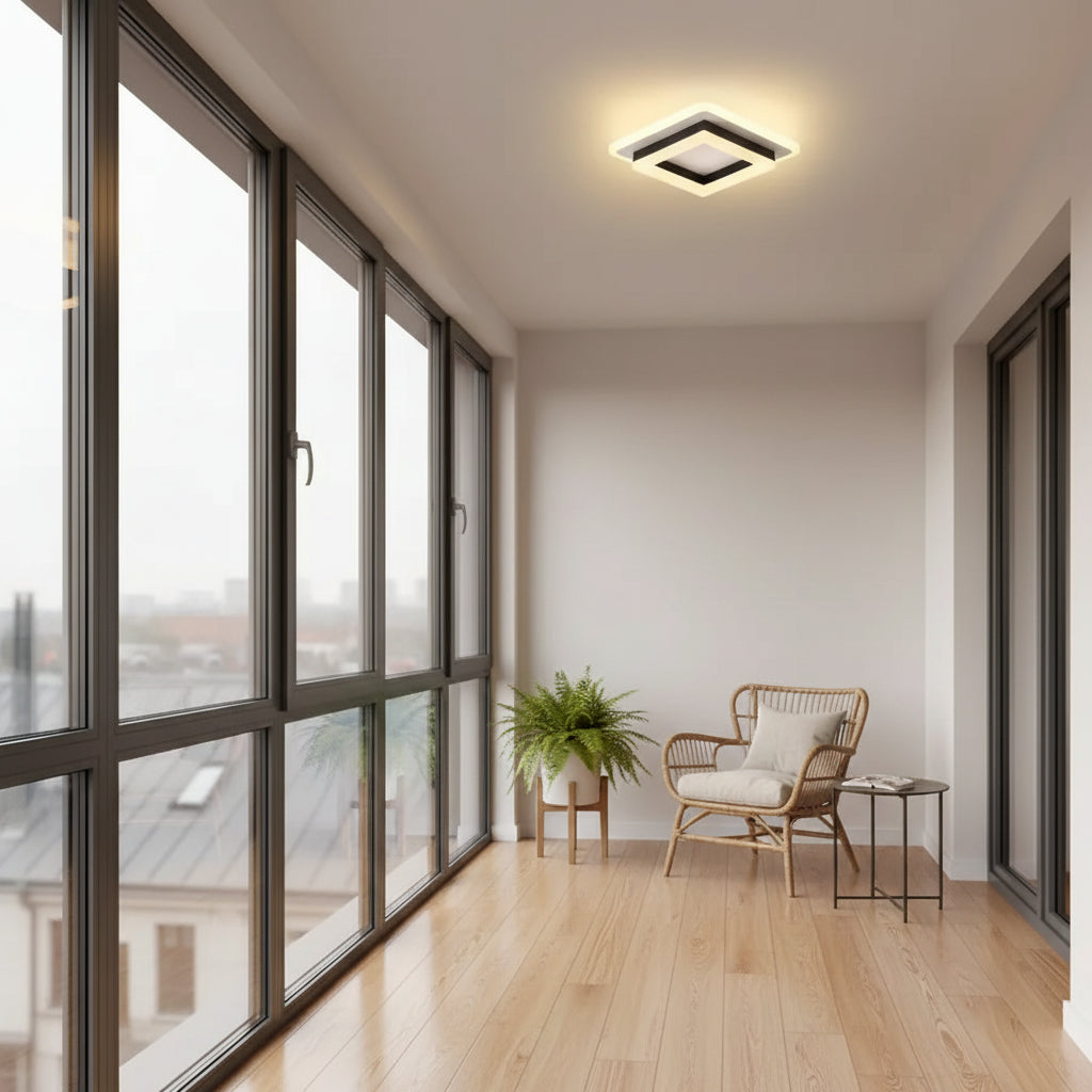 Lustre LED MODERNE 25W, Dimensions 19,5x19,5 cm, Carré, Lumière Froid/Chaud/Neutre, Lustres LED Noirs Titre par défaut Alessandro Design