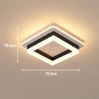 Lustre LED MODERNE 25W, Dimensions 19,5x19,5 cm, Carré, Lumière Froid/Chaud/Neutre, Noir