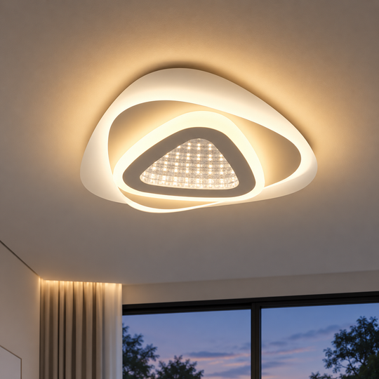 Lustre LED NEXA Triangle 3D 39W, Blanc, Lumière Froid/Chaude/Neutre