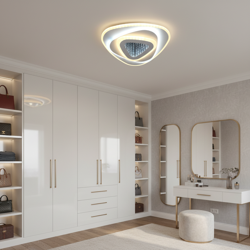 Lustra LED NEXA Triunghi 3D 40W, Alb, Lumina Rece/Calda/Neutra Lustre LED Default Title Alessandro Design