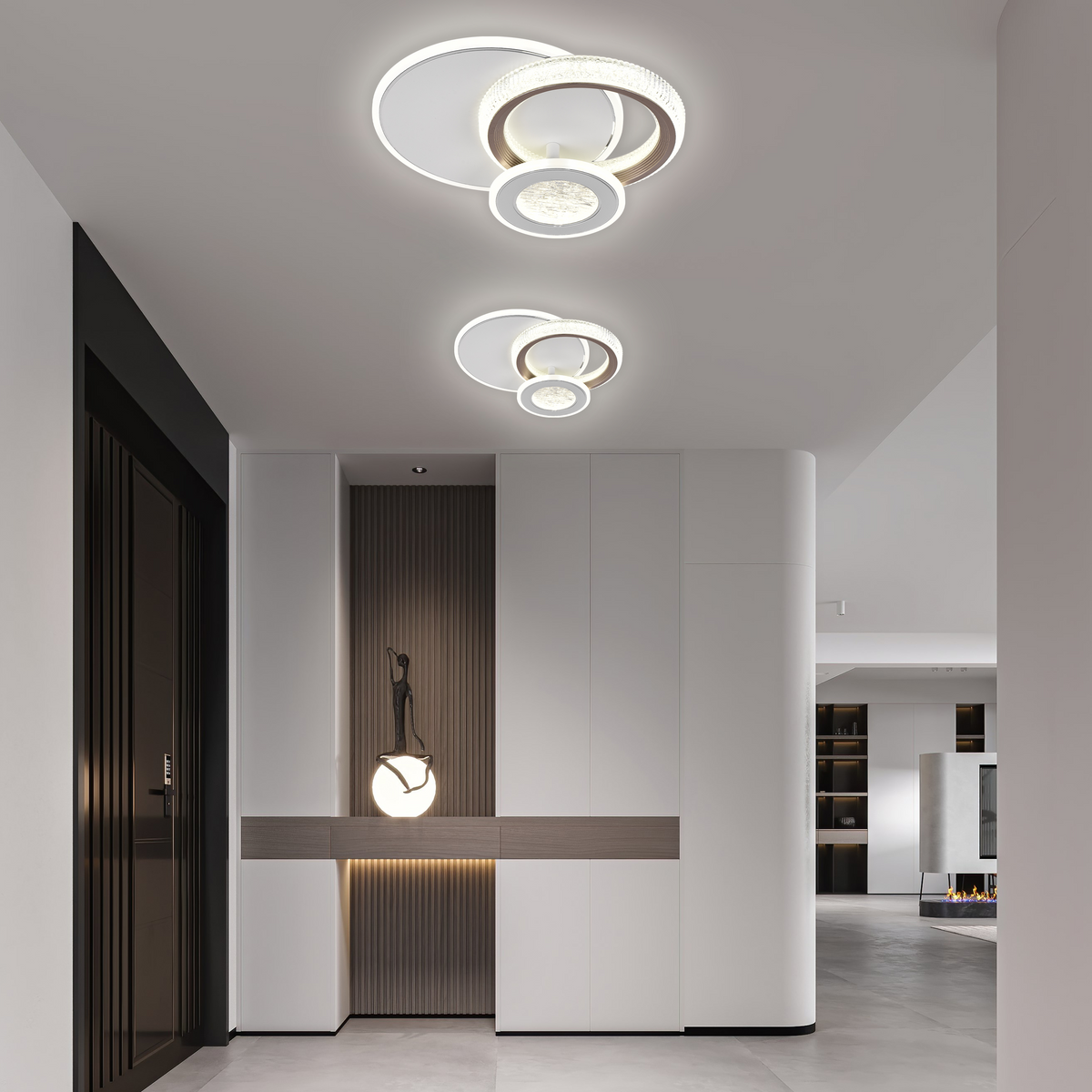 Lustre LED NYXORA 44W, 3 Cercles, Lumière Froide/Chaude/Neutre, Lustres LED Blancs Default Title Alessandro Design