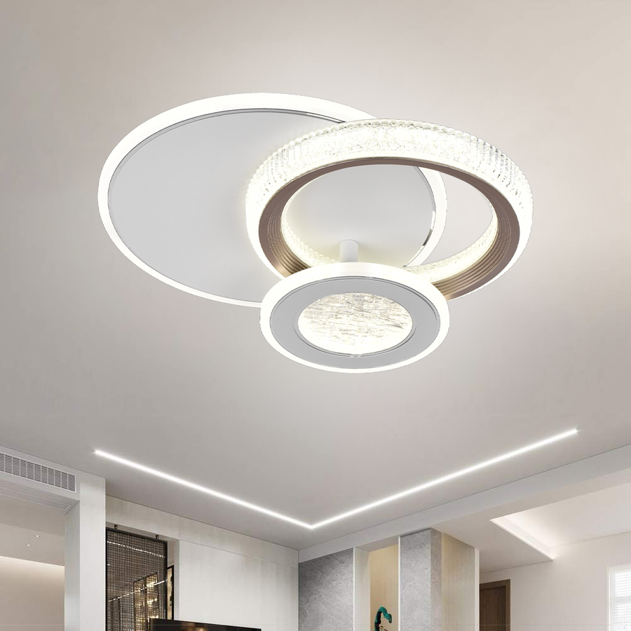 Lustre LED NYXORA 44W, 3 Cercles, Lumière Froide/Chaude/Neutre, Lustres LED Blancs Default Title Alessandro Design
