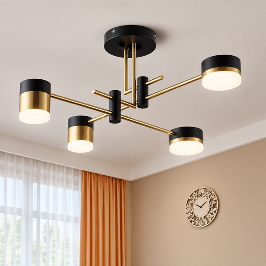 Lustre LED Palius 48W Noir, 4 Bras Default Title Alessandro Design