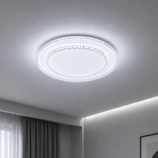 QIKIQTAALUK Petito Lustre LED, 20 W, diamètre 26 cm, lumière chaude/neutre/froide, blanc
