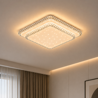 QIKIQTAALUK Lustre LED, 40 W, 38 x 38 cm, lumière chaude/neutre/froide, blanc