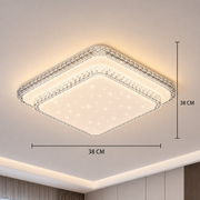 QIKIQTAALUK Lustre LED, 40 W, 38 x 38 cm, lumière chaude/neutre/froide, blanc