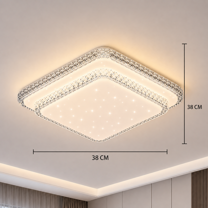QIKIQTAALUK Lustre LED, 40 W, 38 x 38 cm, lumière chaude/neutre/froide, blanc